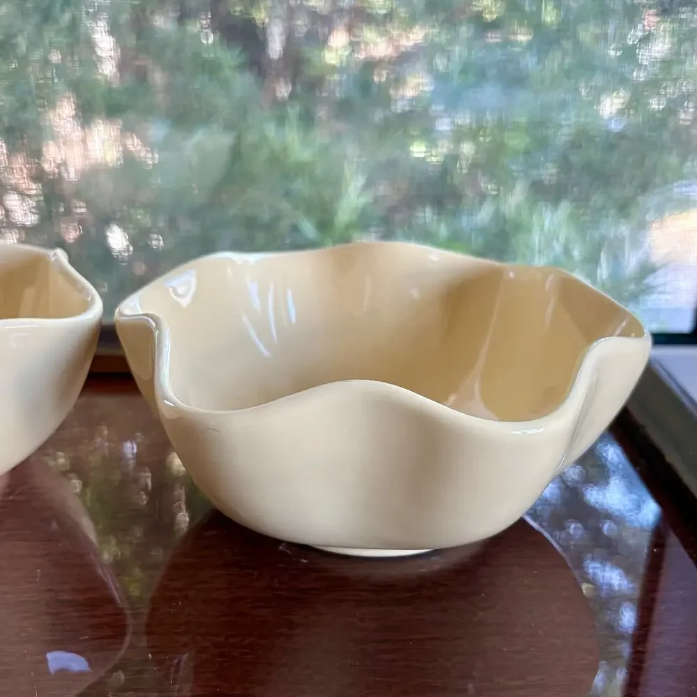 Gale Pittman Southern Living at Home Yellow Wavy Hospitality Bowls Set of 2